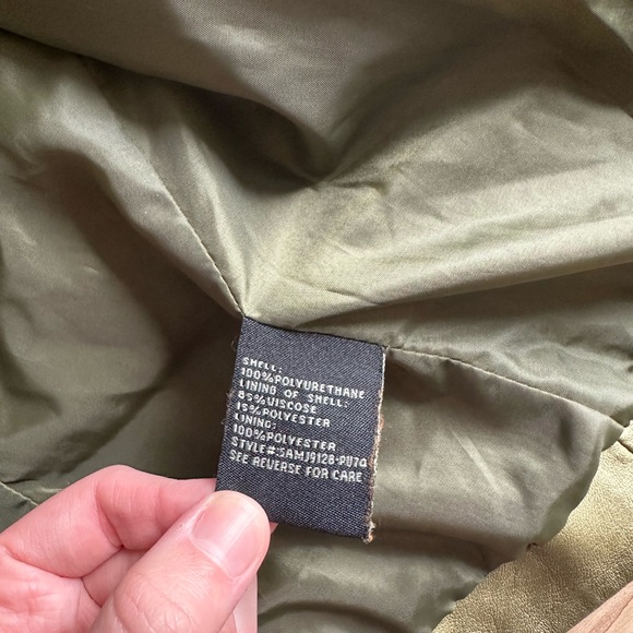 Blanc Noir army green leather jacket - Picture 6 of 6